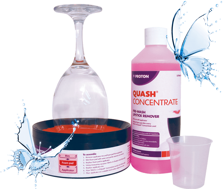 Quash Lipstick Removal Starter Pack Glasswashing Chemicals Clenaware Systems