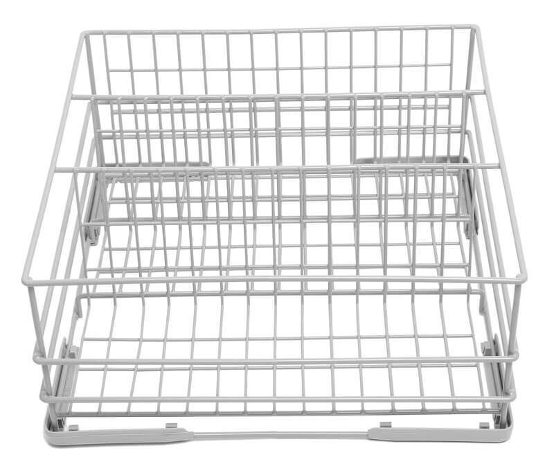 Divided Glass Basket from the front angled