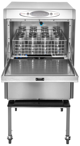 Sovereign Glasswasher from the front with door open with baskets
